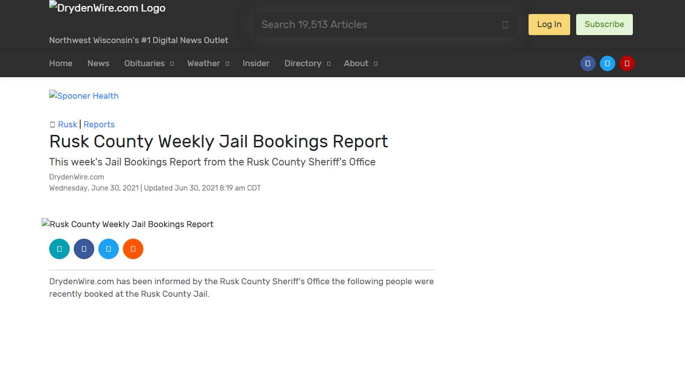Rusk County Weekly Jail Bookings Report Recent News DrydenWire.com